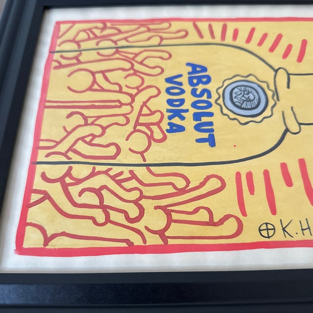 Paper VintageKeith Haring Framed Drawing Estate Stamped For Sale - Image 7 of 10