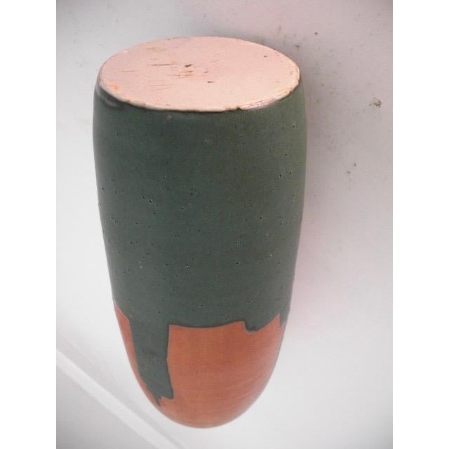 Vintage Studio Pottery Vase With Three-Color Glaze Design For Sale - Image 14 of 14