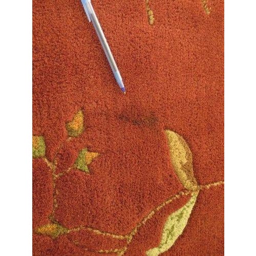 Red Approx: 7 X 9 Sculptured 100% Wool Room Size Rug For Sale - Image 8 of 9