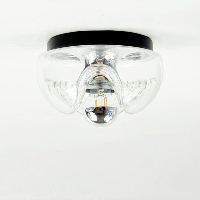 Peill & Putzler 1 of 3 "Wave"/"Futura" Series Glass Wall Lamp/Sconce by Koch & Lowy for Peill & Putzler, Germany, 1970s For Sale - Image 4 of 10