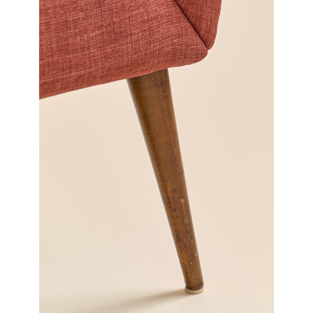 Brick Red The Vintage 1950s Slipper Chairs For Sale - Image 8 of 10