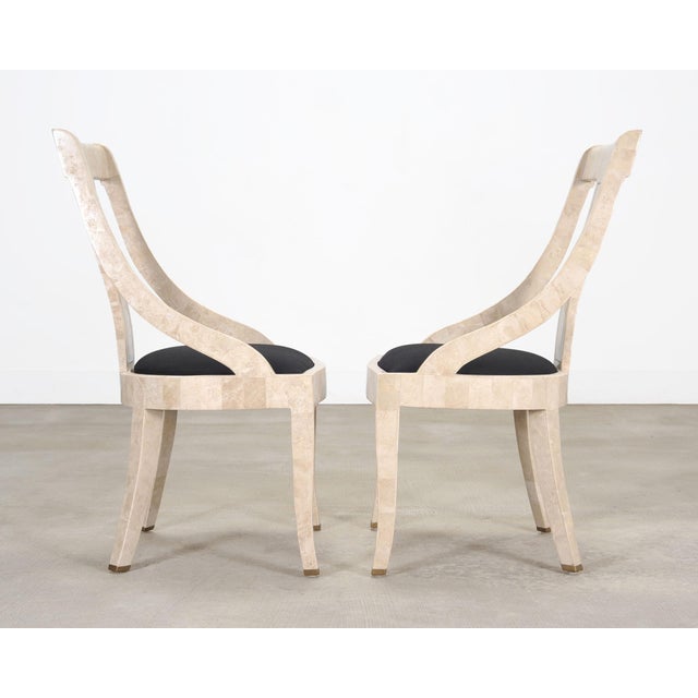 Pair of Maitland Smith Attributed Tessellated Stone Gondola Chairs For Sale In Sacramento - Image 6 of 18