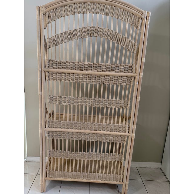 Late 20th Century Vintage Palm Beach Rattan & Wicker Étagère For Sale - Image 5 of 12