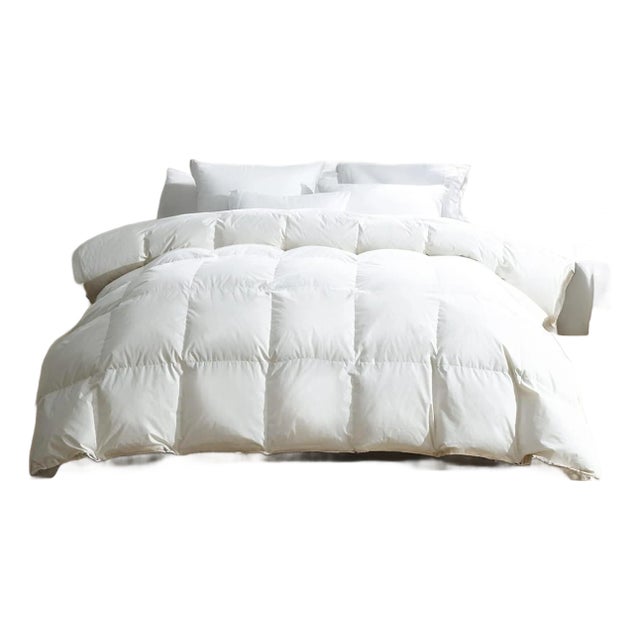 Summer Weight Canadian Hutterite Goose Down Duvet with Cotton Shell, Californial King For Sale