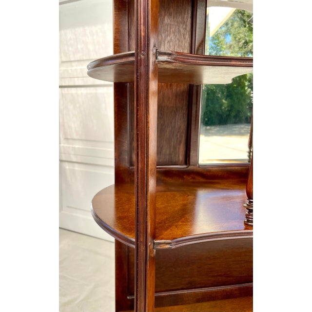 Art Nouveau Victorian Serpentine Mirrored Wood Display Etagere For Sale - Image 9 of 12
