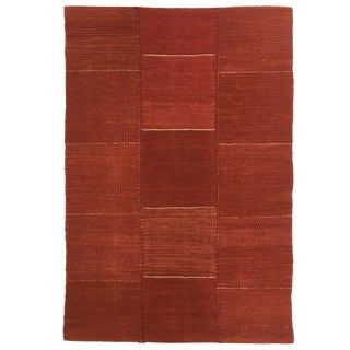 Rug & Relic Modern Patchwork Kilim in Brick Red