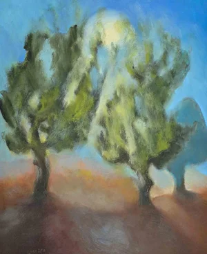 Roberto Cuccaro, Moonlight, Original Oil on Canvas, 2000s