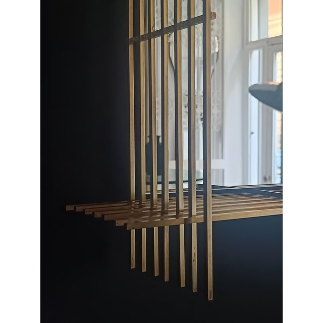 Metal Square Wall Mirror with Brass Wire Mesh Frame by Ettore Sottsass, Italy, 1970s For Sale - Image 7 of 8