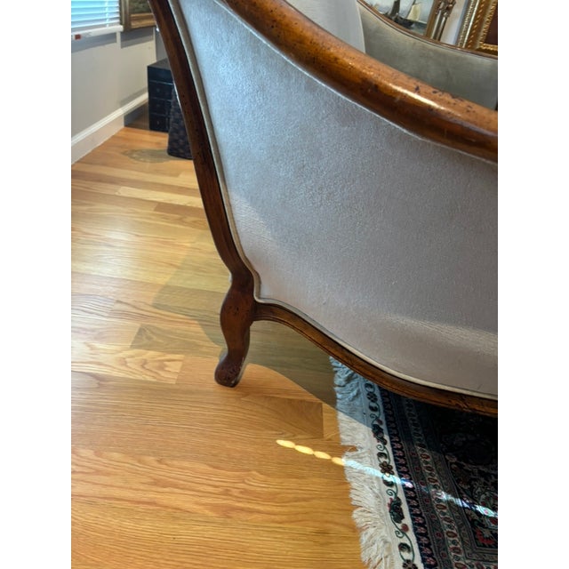 Sand Walnut Framed Loveseat Sofa For Sale - Image 8 of 8