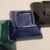 Purple 1990s Mid-Century Modern Triple Sectional Stoneware Appetizer Tray – Teal, Purple, Black Reactive Glaze - Set of 3 For Sale - Image 8 of 10