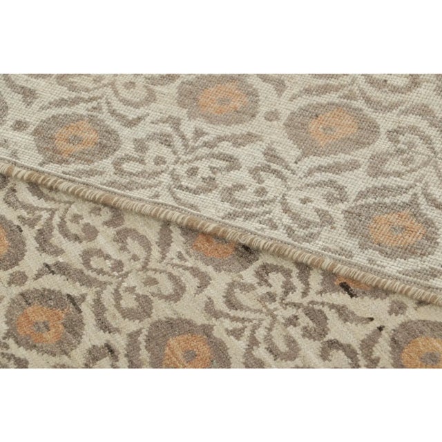 Textile Contemporary Block Print Floral Wool Runner by Rug & Kilim, India For Sale - Image 7 of 9