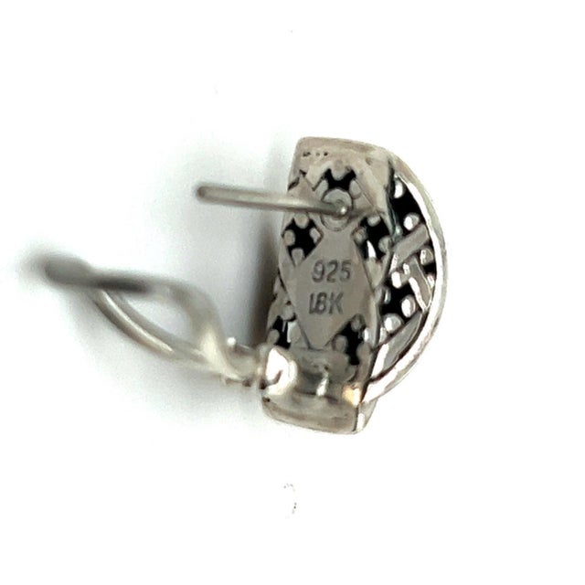 1990s Pair of John Hardy Estate Jaisalmer Belly Earrings with Omega Back 18k G Sterling Silver For Sale In New York - Image 6 of 7