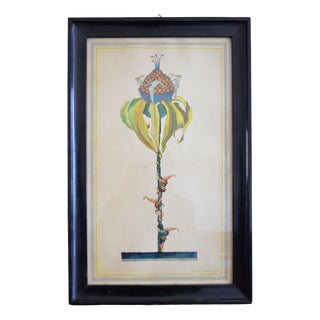 O. Schmieder, Art Nouveau Silhouette, 1921, Gouache For Sale