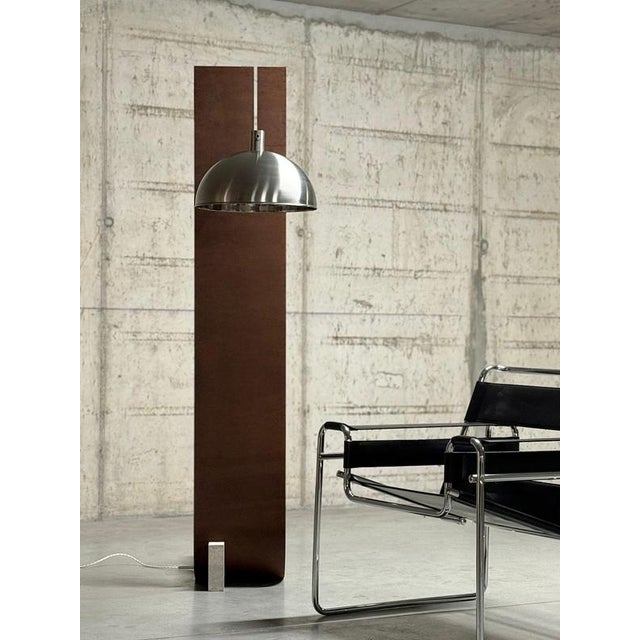 Not Yet Made - Made To Order Equo X Floor Lamp in Bent Iron with Stainless Steel and Travertine by D´ARK Atelier For Sale - Image 5 of 18