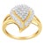 Contemporary 10K Yellow Gold Diamond Cluster Ring (1/2 Cttw, I-J Color, I1-I2 Clarity) - Size 7 For Sale - Image 3 of 7
