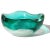 Beautiful and rare, vintage Murano hand blown green and white ribbons Italian art glass decorative bowl, vide-poche. The...