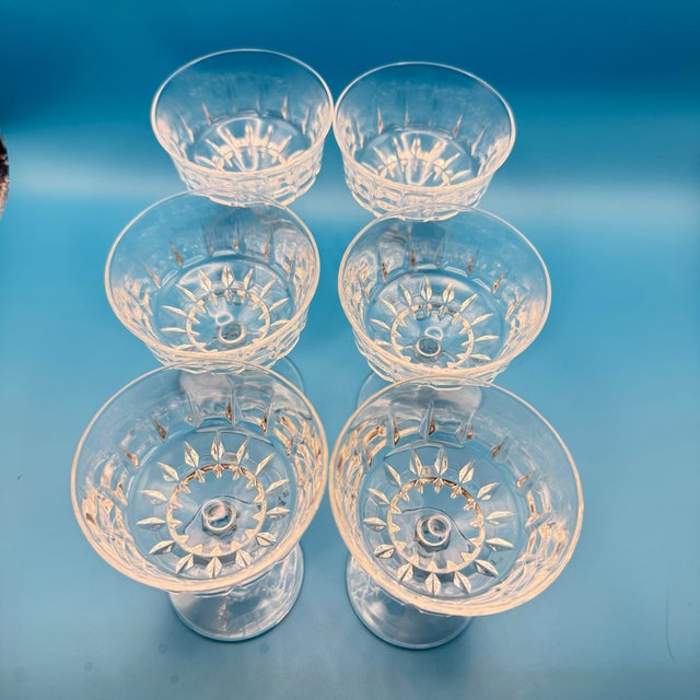 Transparent 1970s Cristal D’Arques St Germain Crystal Coupe Glasses 9cl Includes Original Box France - Set of 6 For Sale - Image 8 of 12