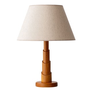 Scandinavian Modern Sculptural Solid Pine Table Lamp, 1970s For Sale