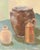 Painted in beautiful tones, this painting comes in the original wooden and linen frame.