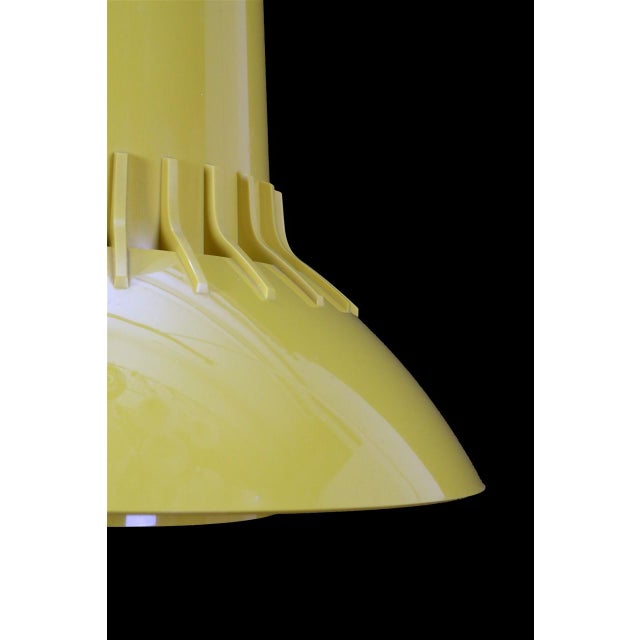 Plastic Danish Space Age Pendant Lamp in Yellow by Svend Middelboe for Nordisk Solar Compagni, 1970s For Sale - Image 7 of 13