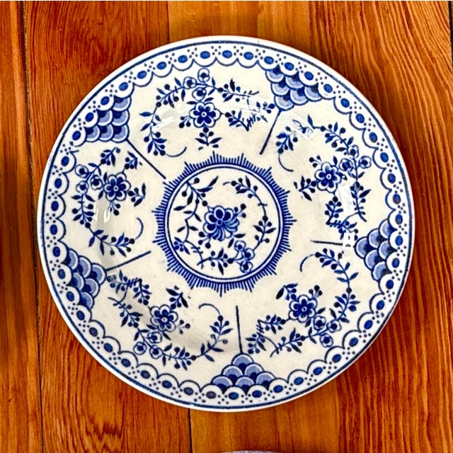 1920's Burslem Blue & White Plates - Set of 4 For Sale In New York - Image 6 of 12