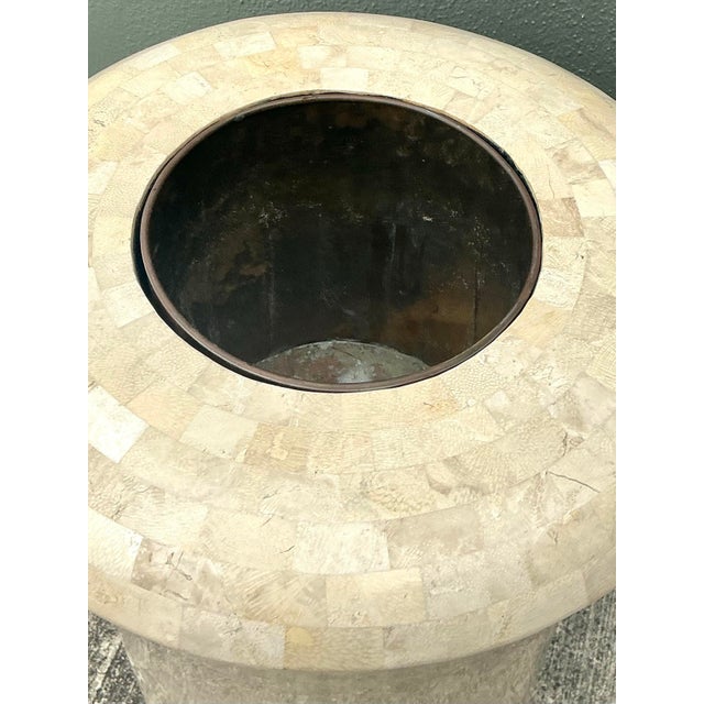 Vintage Boho Maitland Smith Tessellated Stone Planter For Sale - Image 9 of 12