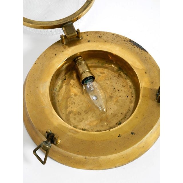 Large Maritime Ship Wall Lamps in Brass and Glass, 1950s, Set of 2 For Sale - Image 13 of 18