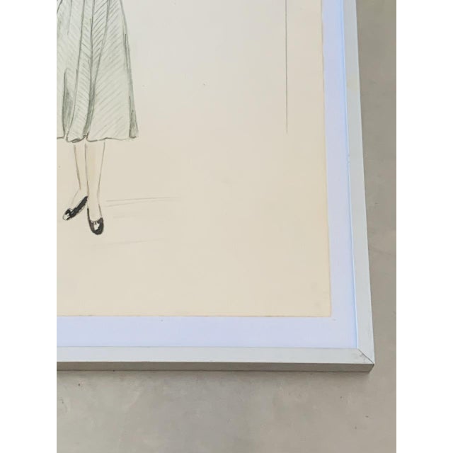 Berthe Duquaine, Figurative Composition, 1950s, Pencil on Paper For Sale - Image 6 of 18