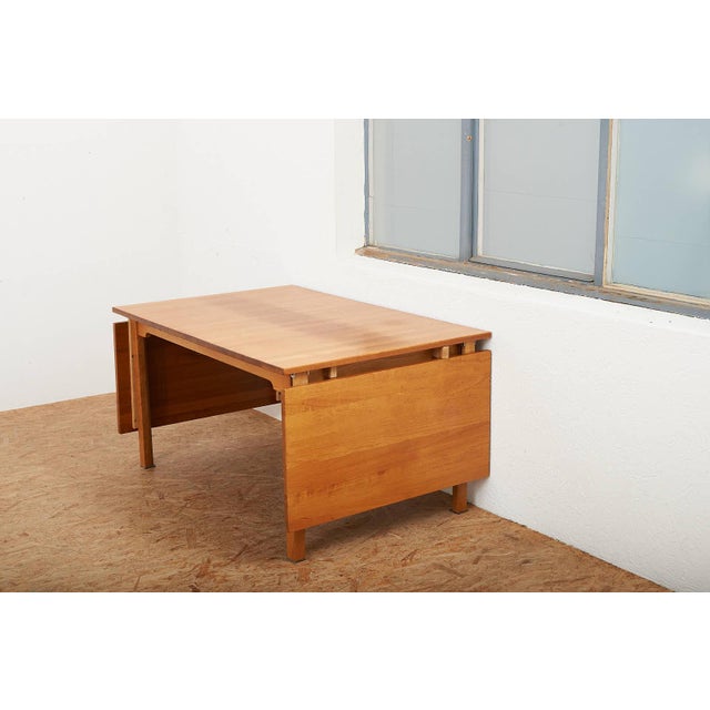Oak Table with Two Drop-Leaf Extension Leaves For Sale - Image 12 of 15