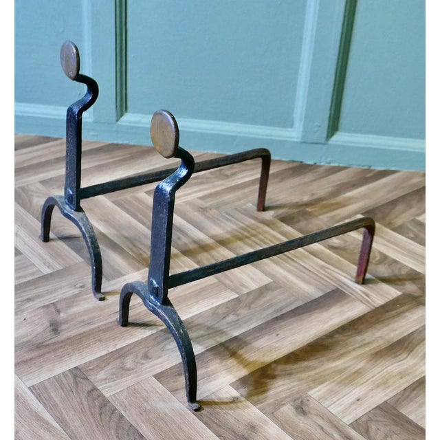 Arts and Crafts Inglenook Fire Andirons, Set of 2 For Sale - Image 4 of 6