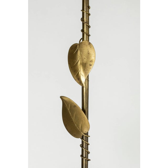 Vintage Swedish Brass and Opaline Glass Ceiling Lamp For Sale - Image 9 of 10
