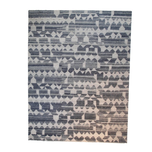 2020s Brooklyn Hand Knotted Wool Rug, Ivory/Light Blue - 12' x 15' For Sale - Image 5 of 5