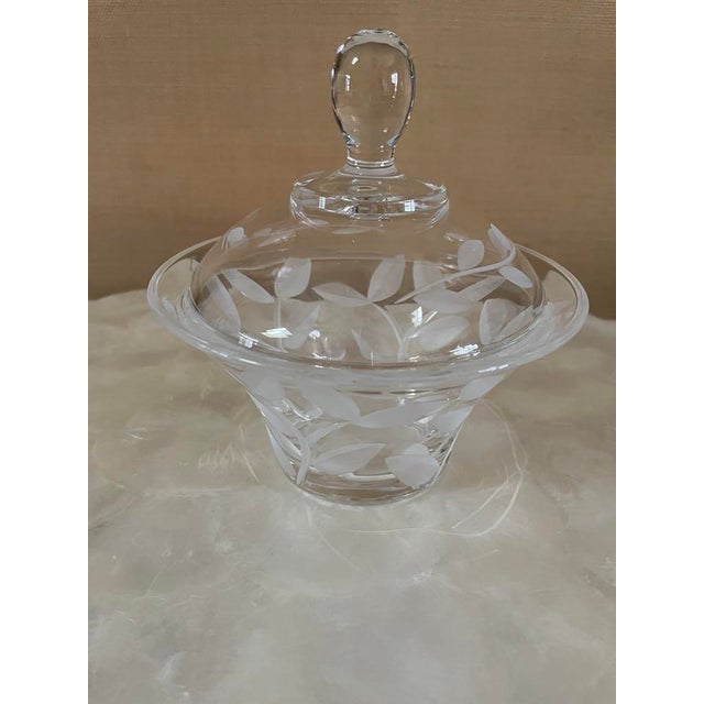 Three Piece Set Labrazel Crystal Vine Collection Soap Dispenser Tray Canister For Sale - Image 4 of 10