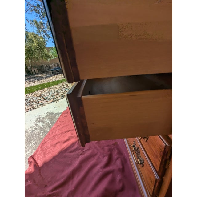 Chippendale Vintage Chippendale Style 4-Drawer Bachelor Nightstand For Sale - Image 3 of 7