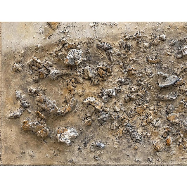 2020s Original Abstract High Relief Neutral Palette Landscape - Oil Painting by Diane Grant For Sale - Image 5 of 6