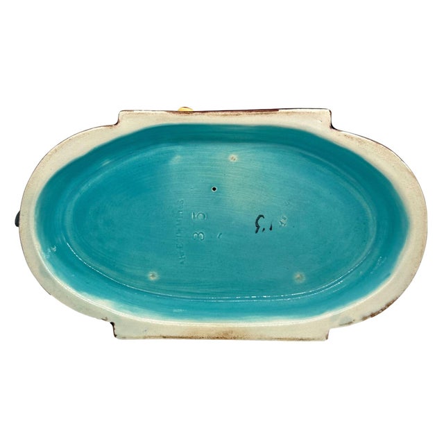 A Sarreguemines Majolica Smoking Stand, Drunk Street Musician and Dog, Ca. 1880 For Sale - Image 12 of 12