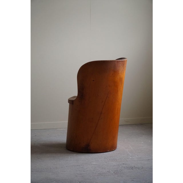 Swedish Modern Hand Carved Stump Chair in Pine, 1960s For Sale - Image 12 of 17