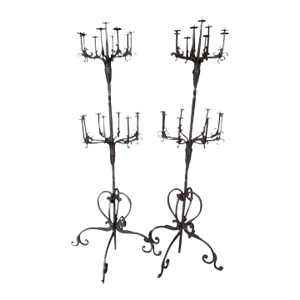 Pair of Early-20th Century Italian Black Candelabras Torcheres