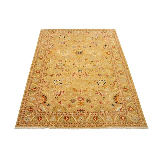 This contemporary Oushak-style wool rug beautifully blends modern design with the timeless charm of traditional Oushak...