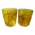Vintage Murano Goti De Fornasa Amber Yellow & Brown Swirl Art Glass Tumblers — Pair For Sale