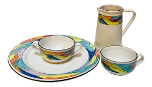 Vintage Italian l'Antica DI DeZutq Italian Pottey Set- 4 Pieces