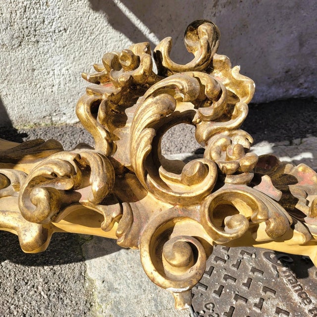 Large 18th Century Console Table with Lacquered and Gilded Wood For Sale - Image 4 of 18