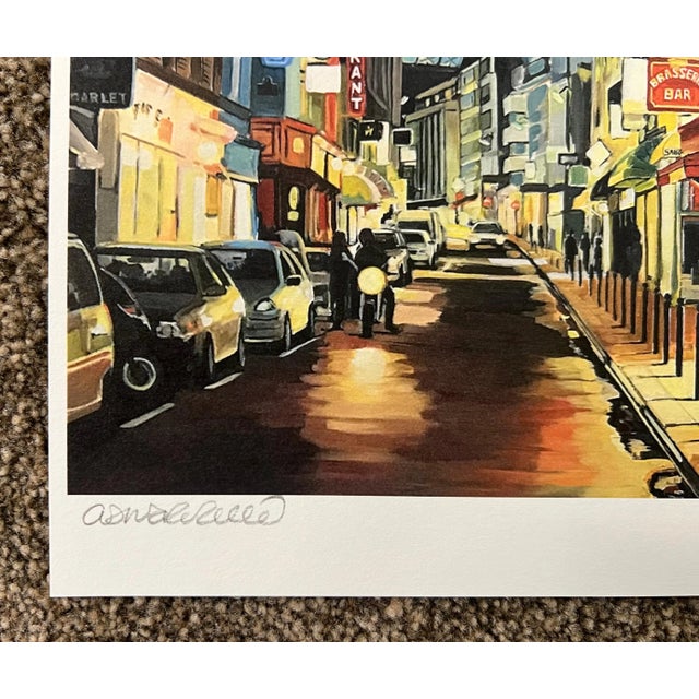Paper Limited Edition Print of Paris Café With Eiffel Tower France by British Artist Angela Wakefield For Sale - Image 7 of 7