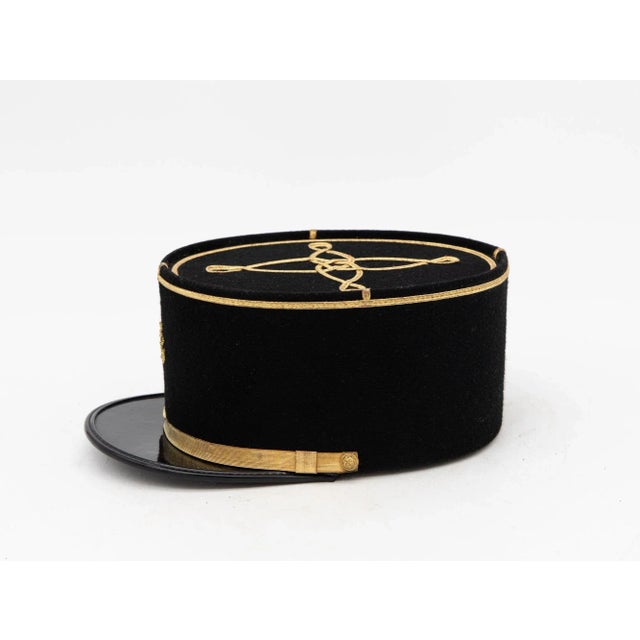 1970s Vintage French Military Academy Officers Hat, Mid Century For Sale - Image 5 of 10
