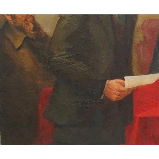 Vladimir Lenin Portrait, Original Soviet Oil Painting, 1970s 100-120 For Sale - Image 4 of 6
