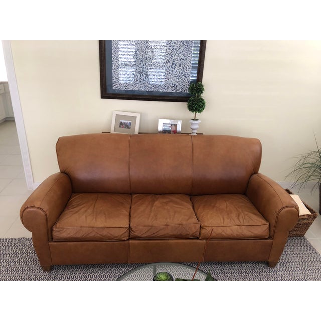 Mitchell Gold For Pottery Barn Manhattan Leather Sleeper Sofa