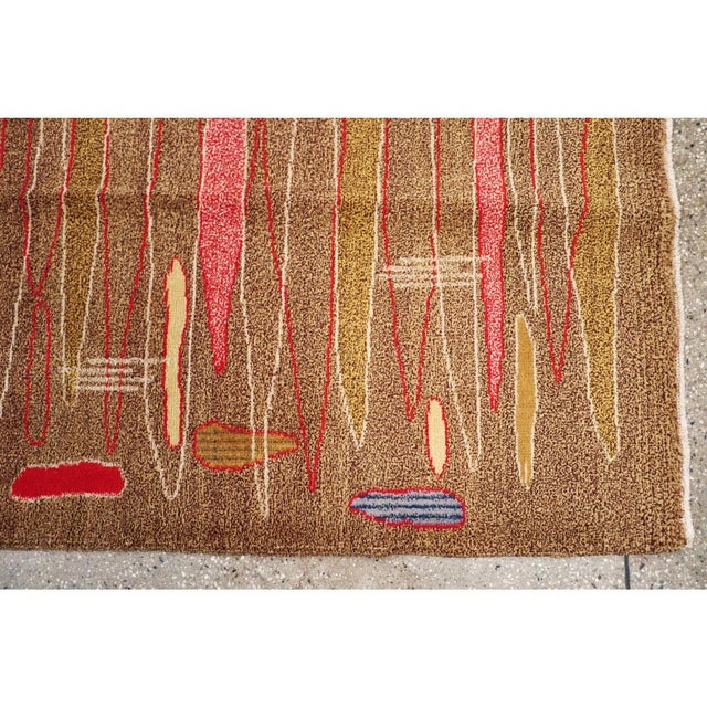Mid-Century Modern Handmade Turkish Room Size Rug in the Style of Atomic Art For Sale - Image 9 of 10