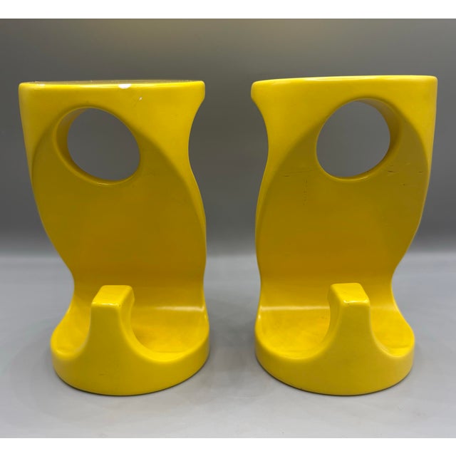 Mid 20th Century Space Age Italian Modern Sunny Yellow Mid 20th Century Wall Hooks a Pair For Sale - Image 5 of 9