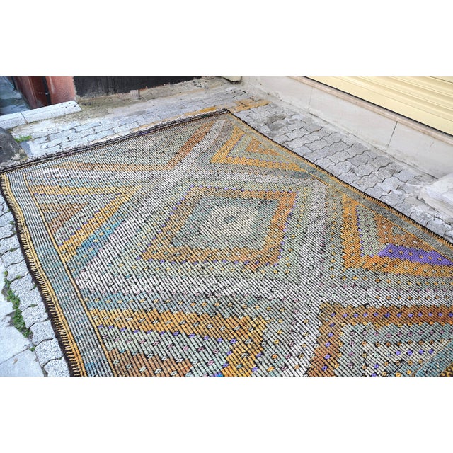1960s 1960s Geometric Turkish Size Kilim Rug For Sale - Image 5 of 11