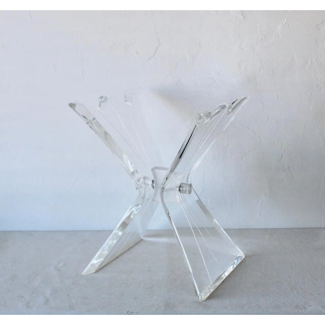 Lion in Frost Style Lucite Butterfly End Side Accent Table BaseHollywood Regency For Sale - Image 9 of 11